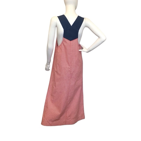 Bechamel 8 Gingham Long Maxi Dress Checkered Ladybug Jumper Teacher Summer Fall - Picture 7 of 11
